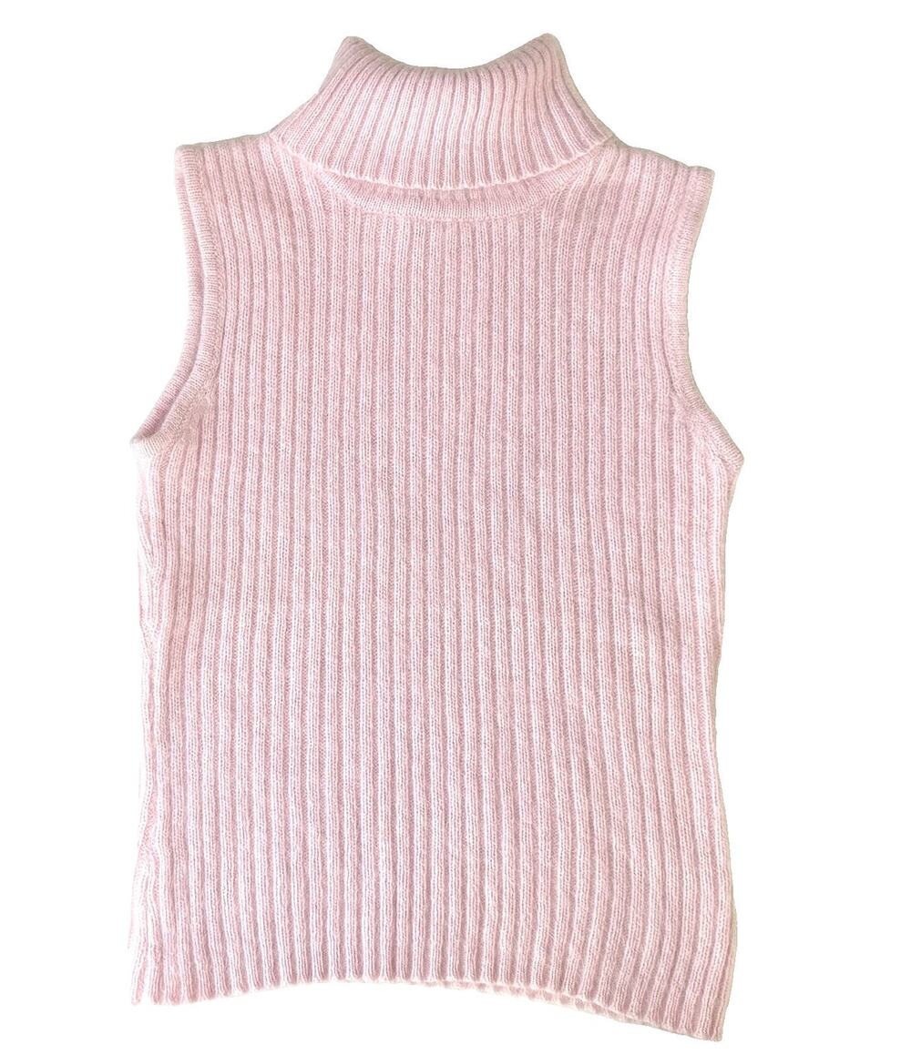 Feather Pink Angora Sweater Womens Small Sleeveless Turtle Neck Luxury Russia